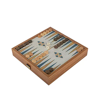 Chess/Backgammon turkos/valnöt 26x26 cm