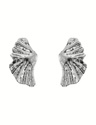 Feather Earring Silver - By Jolima