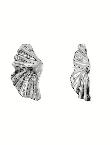 Feather Earring Silver - By Jolima