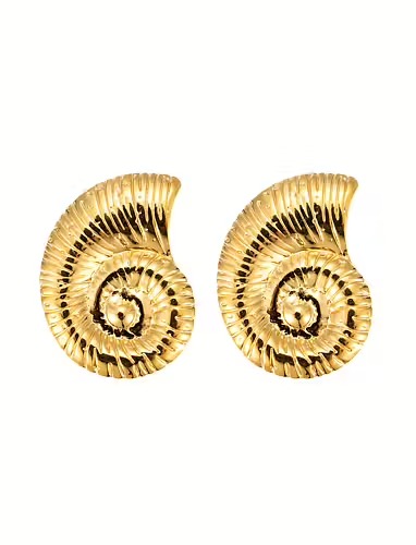 Shell Earring - Gold - By Jolima