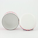 Seppo Mallat (1969) White Enamel Jar with Blue/Red Decor 12 cm