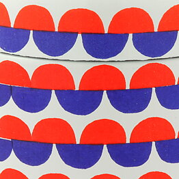 Seppo Mallat (1969) White Enamel Jar with Blue/Red Decor 12 cm