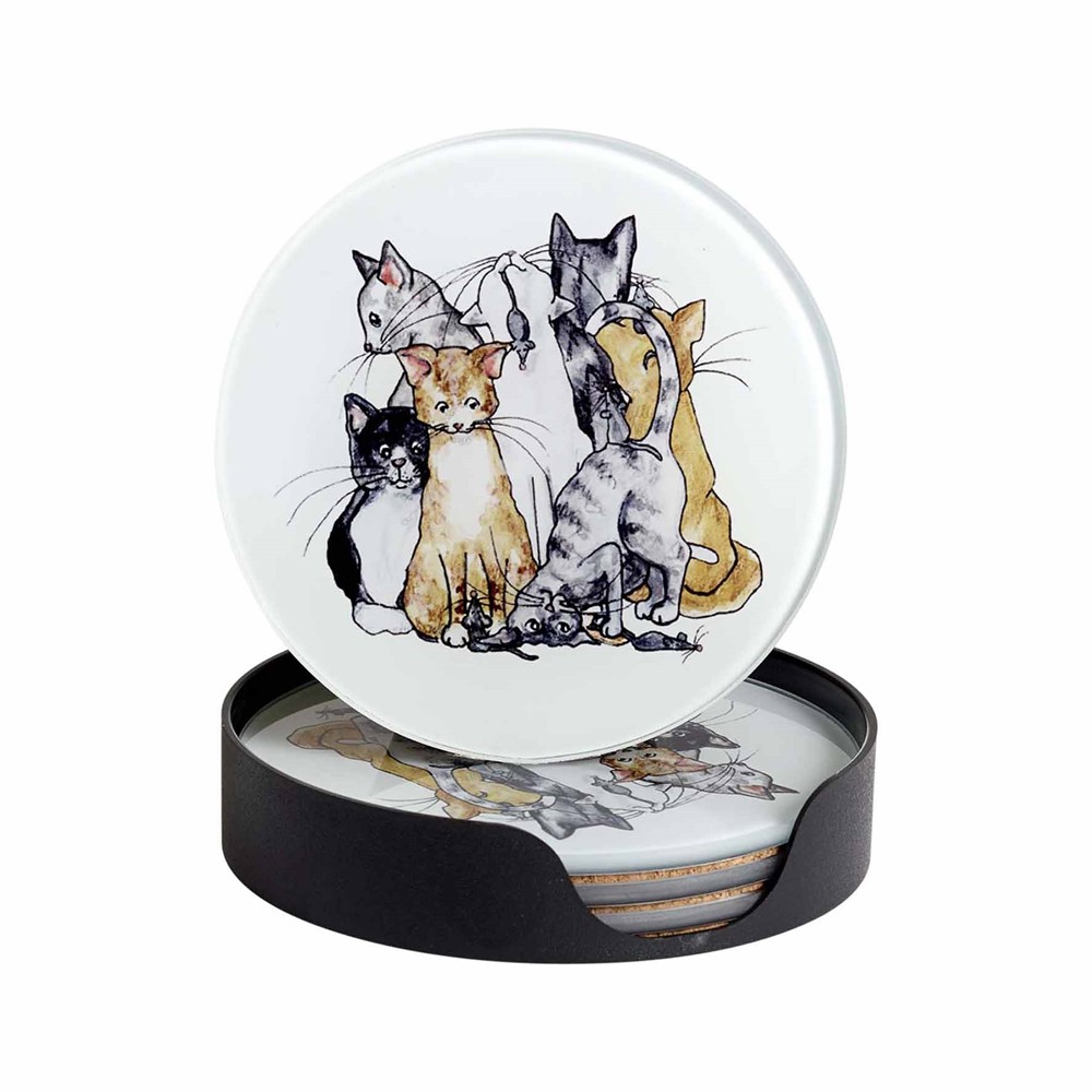 Glasunderlägg katter
