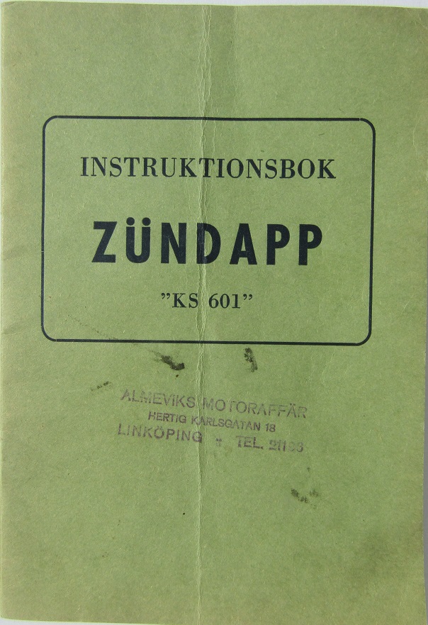 1954 Zündapp KS 601 instruktionsbok svensk