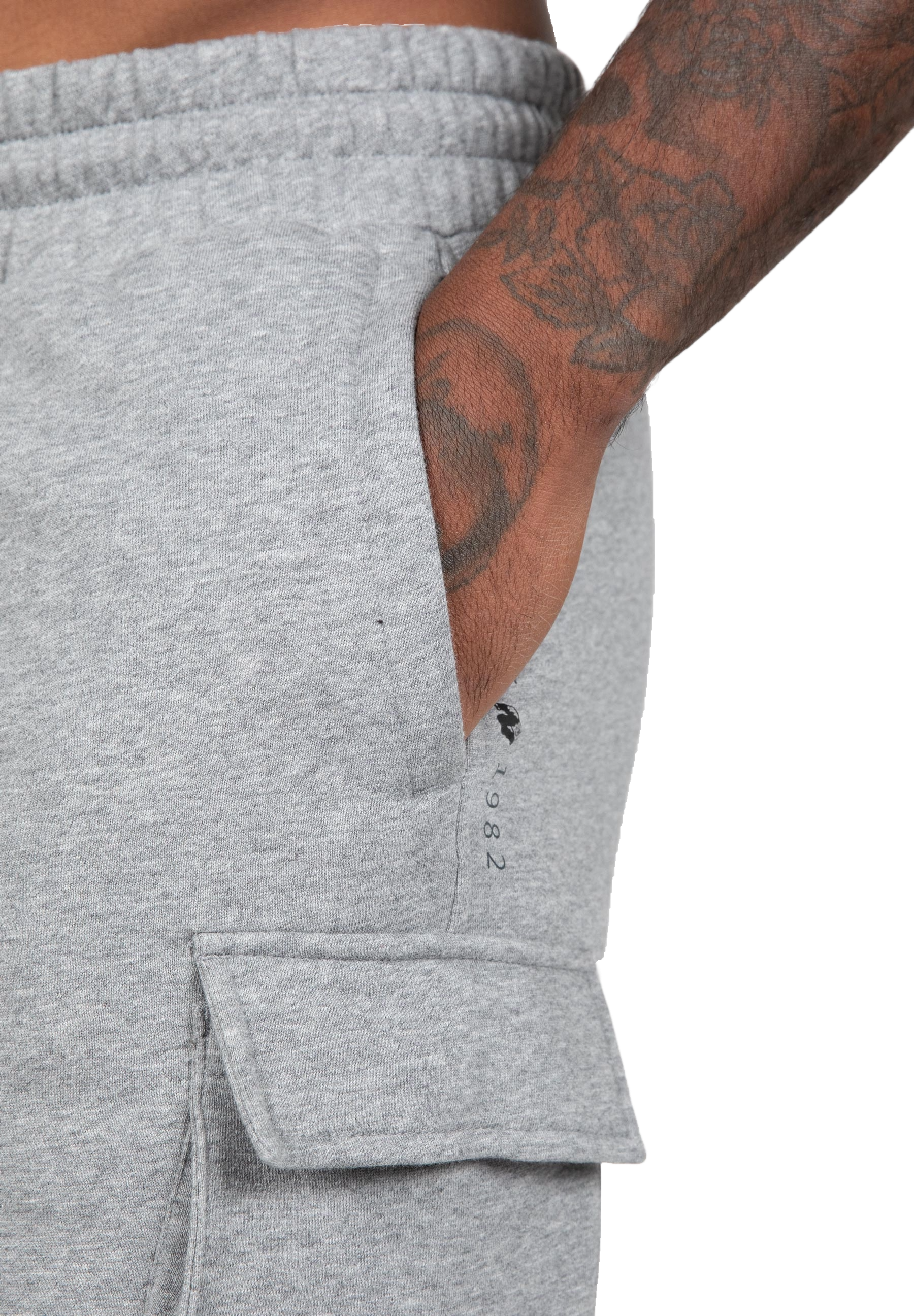Hudson Cargo Sweat Shorts, grey melange - 5