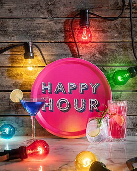 Tray Happy hour bright pink