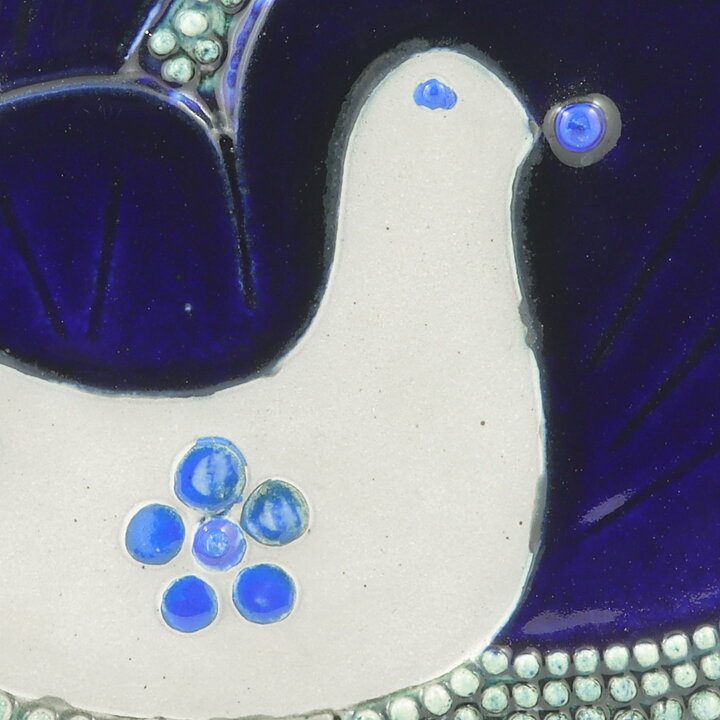 シルヴィア・レウショヴィウス  青い鳥の陶板   Wall Plaque   1970年代 (3)