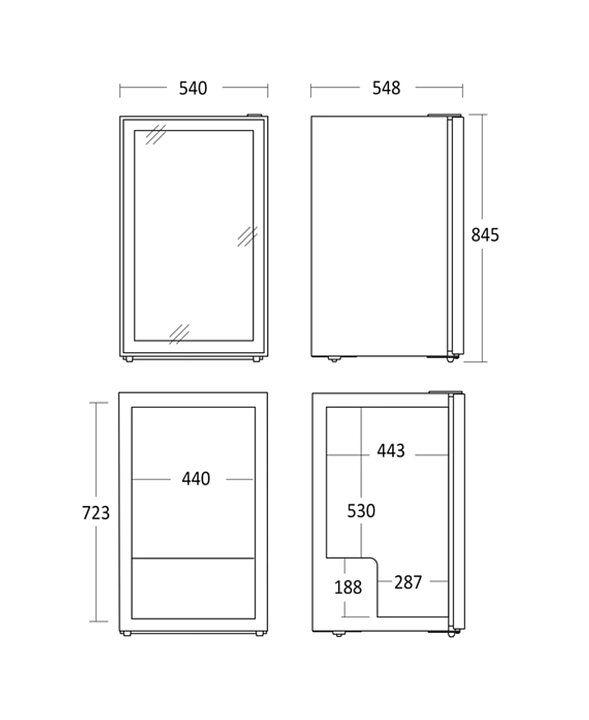 Displaykyl  DC126BB, 130 liter