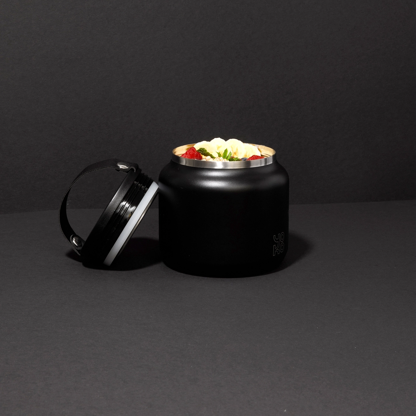 Food Thermos Black 700ml, Yoko - 2