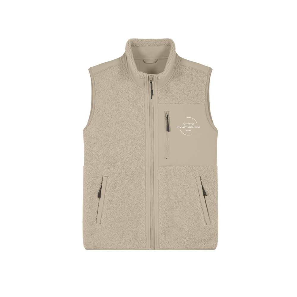 Unisex Fleece Vest Beige - 2