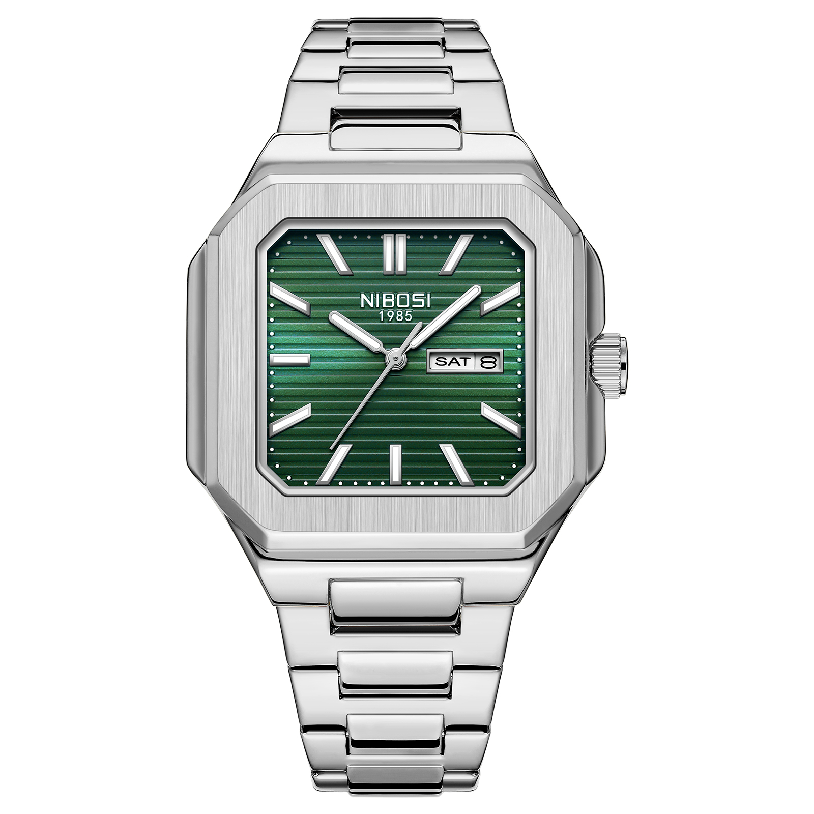 Nibosi Delta Silver Green | Herrklockor | Klocktema