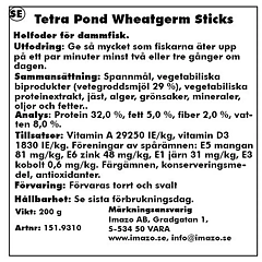 Tetra Pond - Wheatgerm Sticks 1000ml