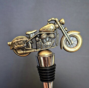 Bottle Stopper - Brass Biker