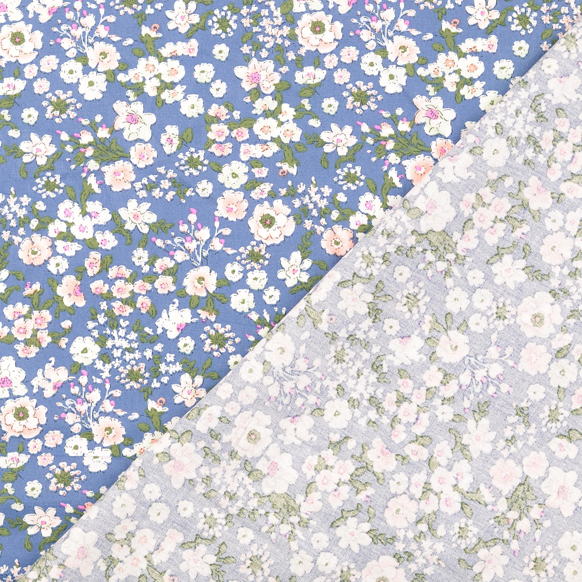 COTTON POPLIN - FLORALS BLUE - 3