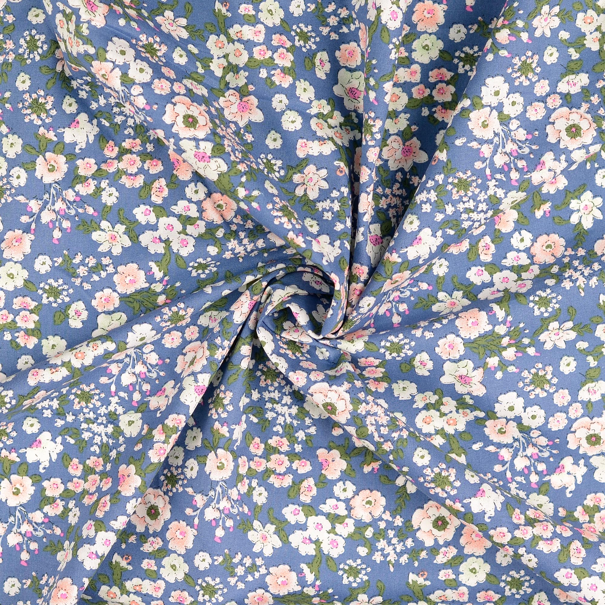 COTTON POPLIN - FLORALS BLUE - 2