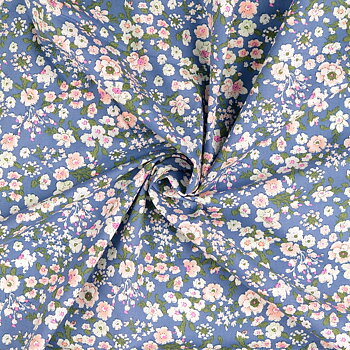 COTTON POPLIN - FLORALS BLUE