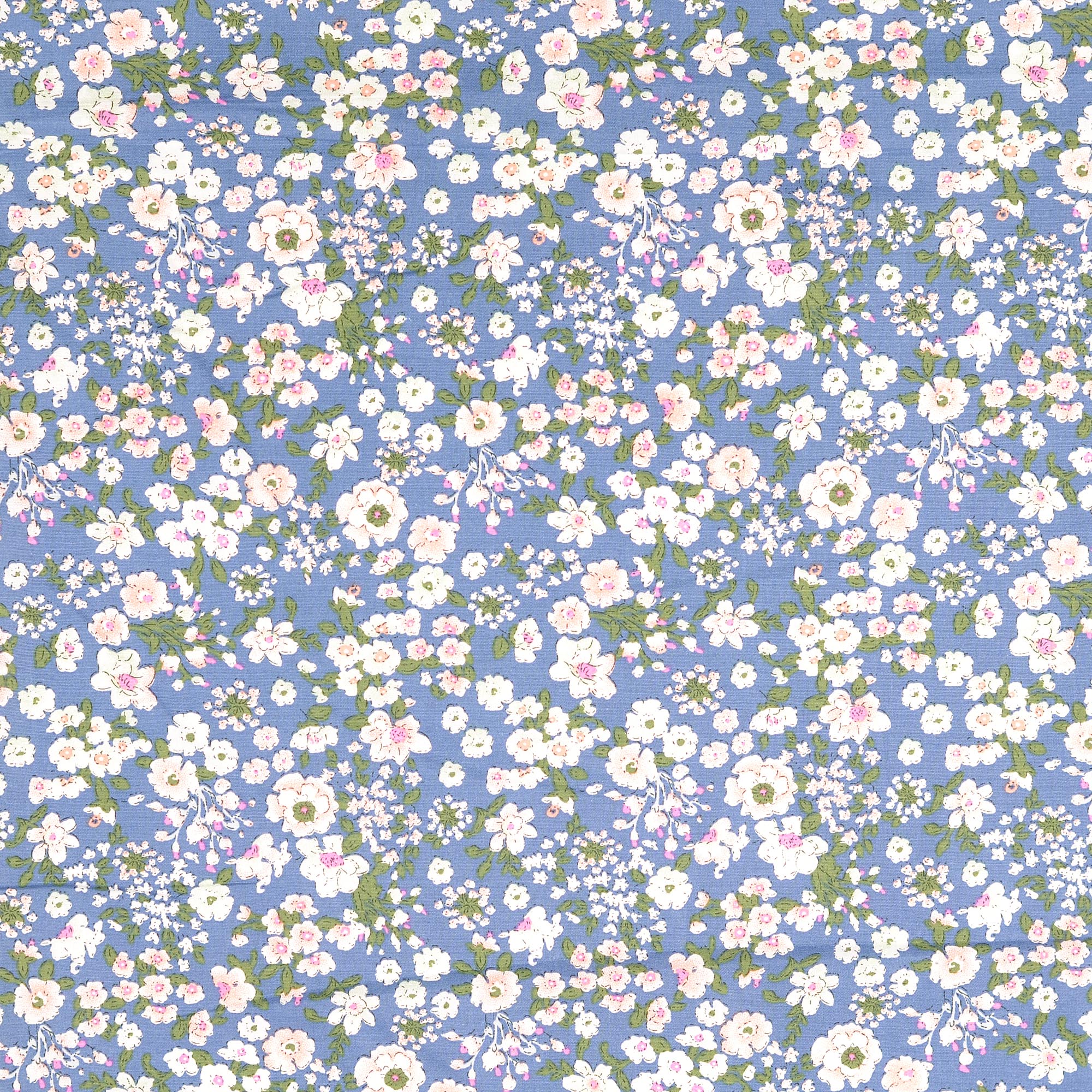 COTTON POPLIN - FLORALS BLUE