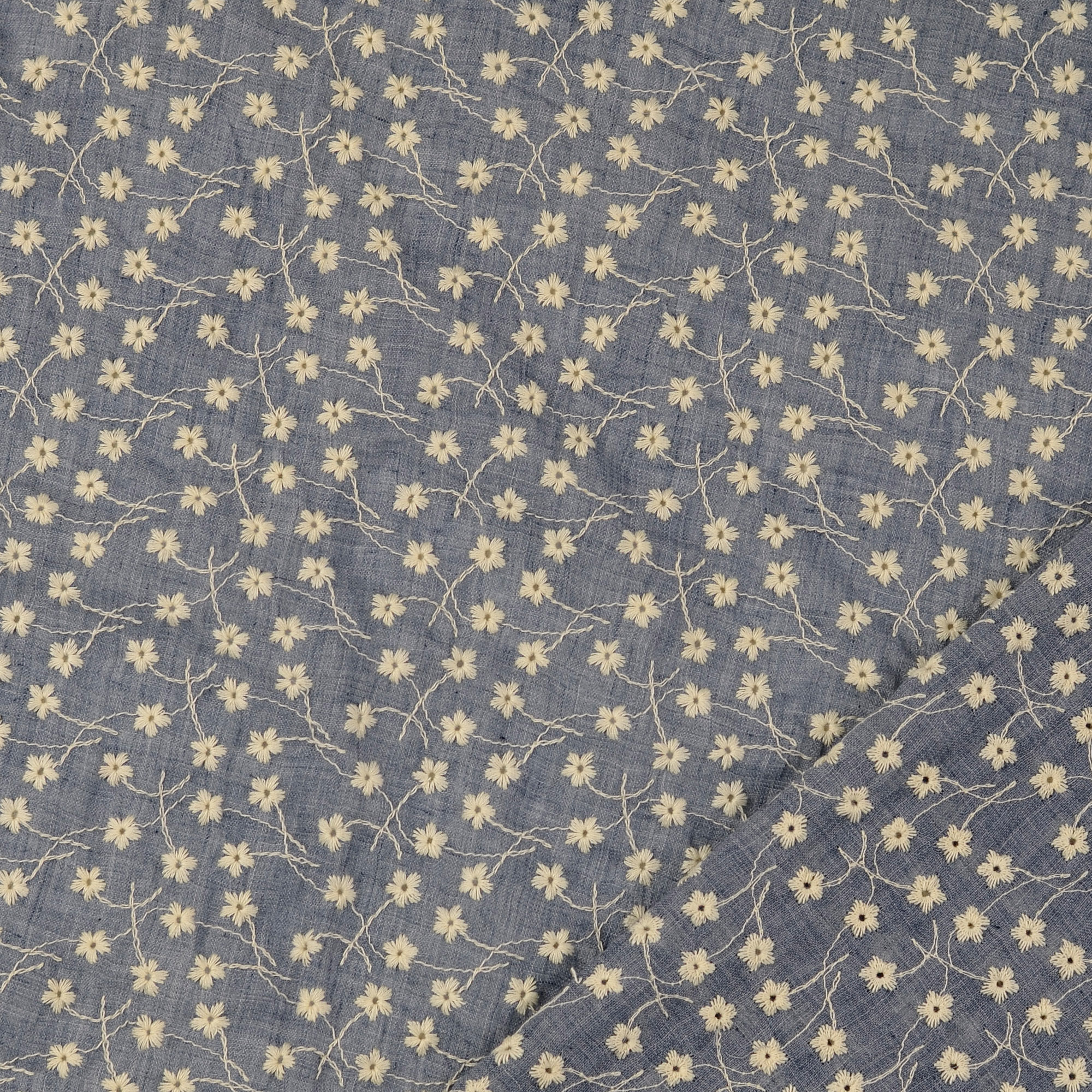 MUSLIN MINI FLOWER - BLUE - 6