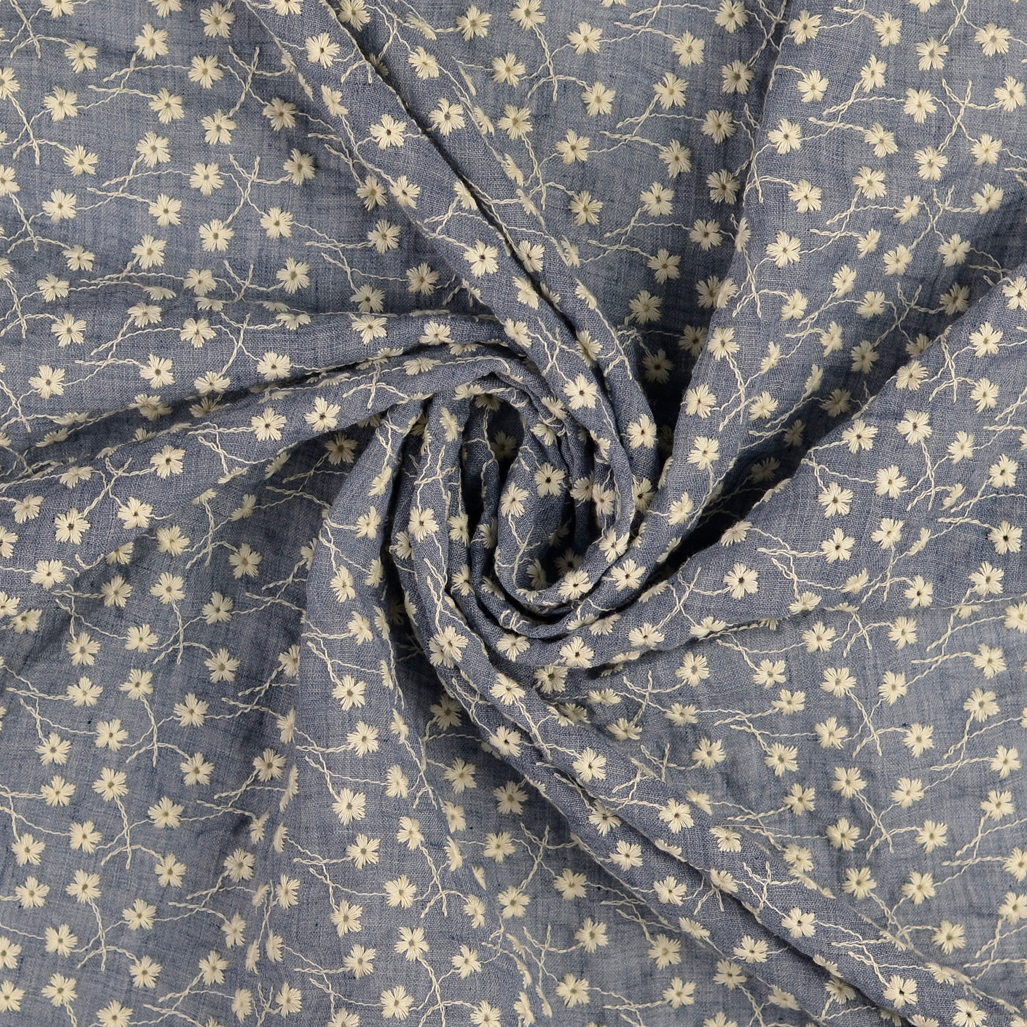 MUSLIN MINI FLOWER - BLUE - 5