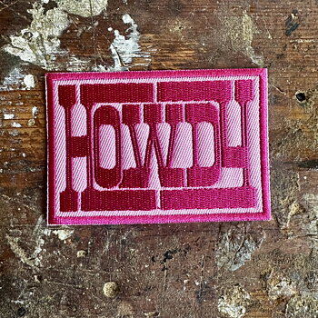 Tygmärke Howdy  rosa