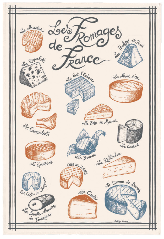 Maison Vivaraise - Kökshandduk, Fromage des France