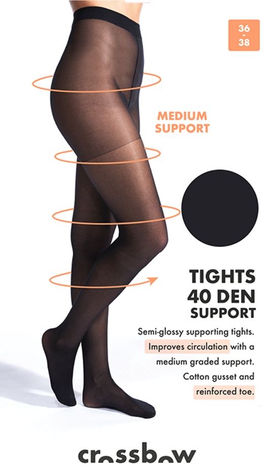 Crossbow Compression Tights 40 DEN Svart