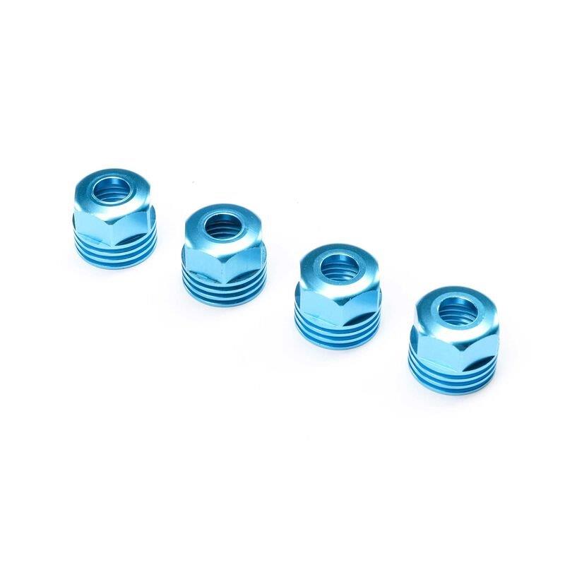 LOSI Lower Shock Caps, Aluminum, King Blue (4): SBR 2.0