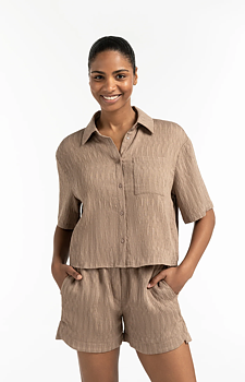 YAYA Textured Woven Shorts