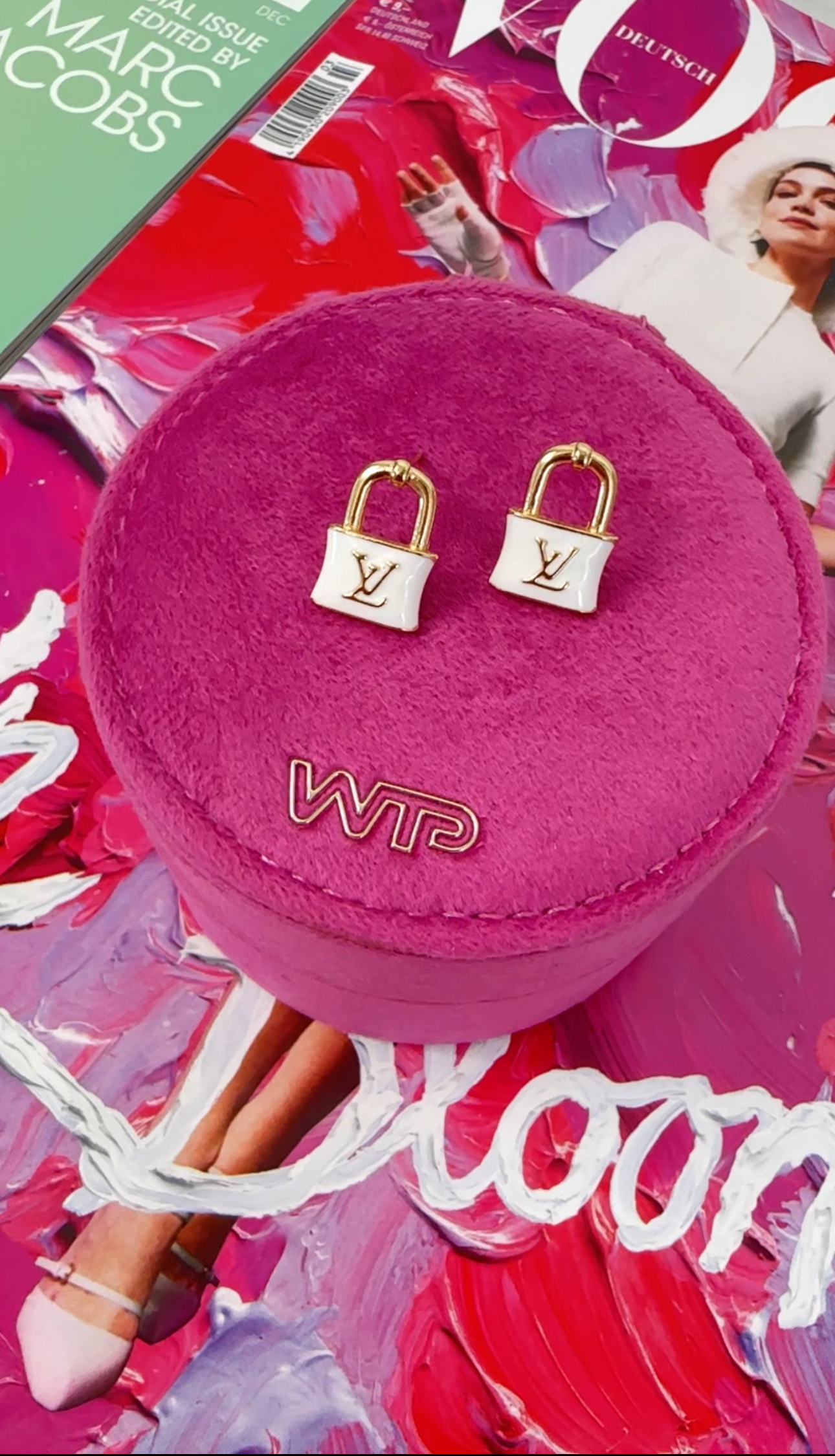 Earrings Lock Designer Gold - 2
