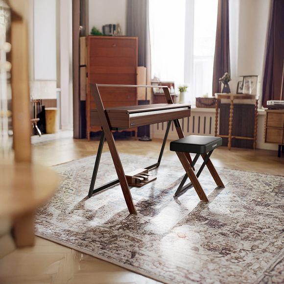 Donner DKB-300 Piano Bench - Walnut - 5