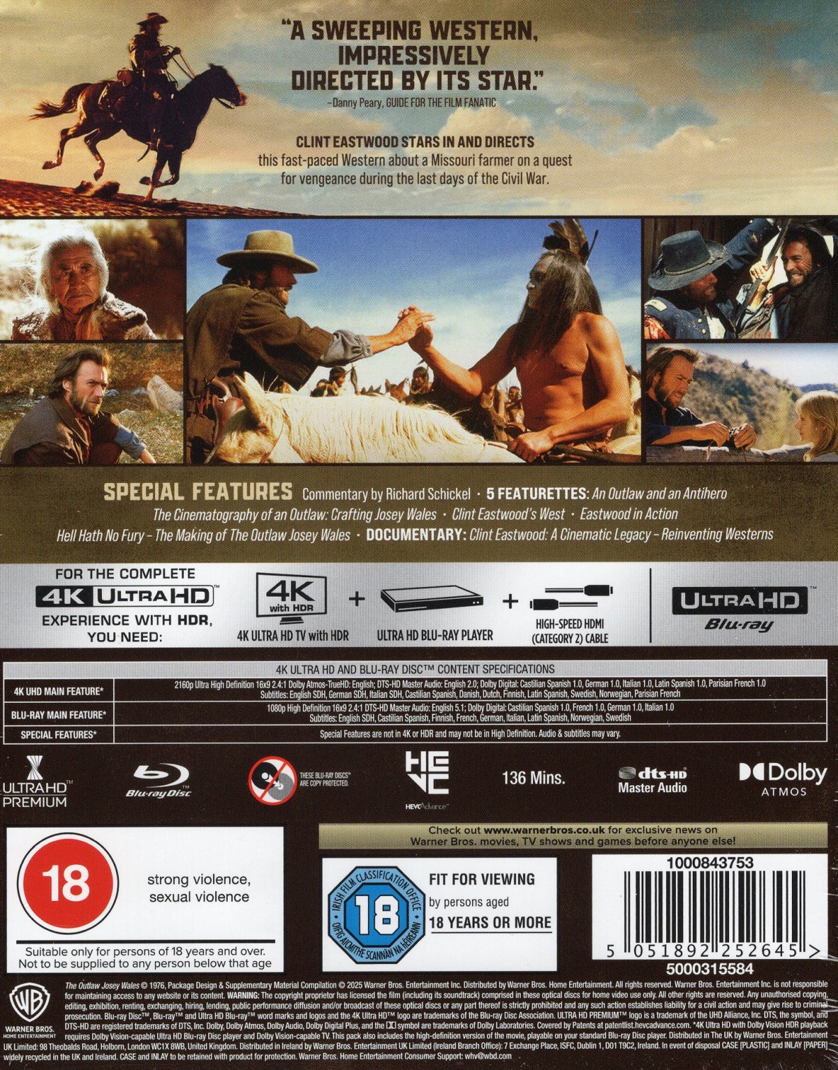 Outlaw Josey Wales (Limited Edition Steelbook) (4K Ultra HD + Blu-ray) - 2