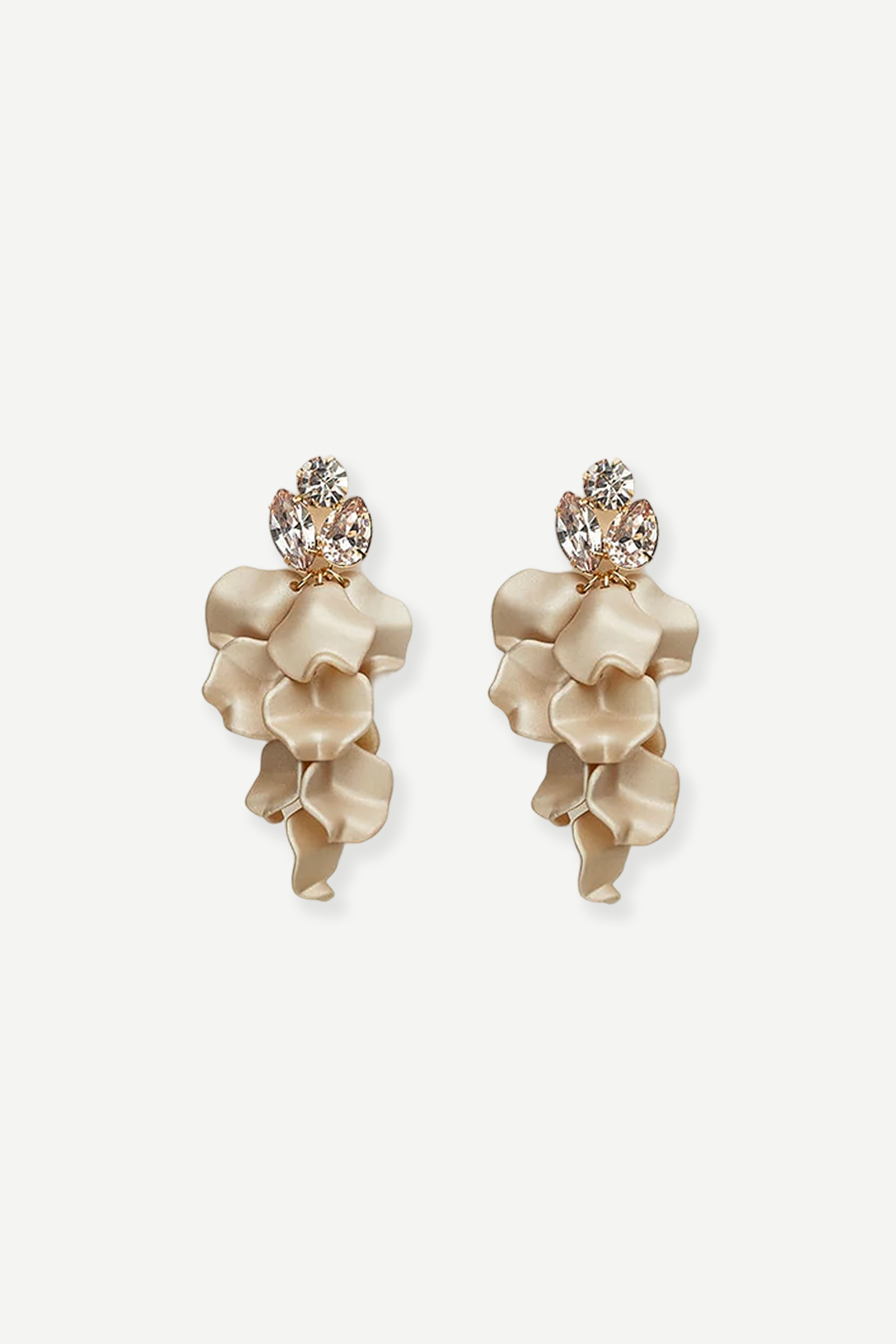 BOW19 Leaf Stone Earrings Nougat