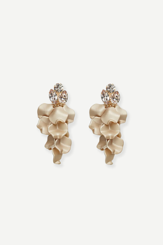 BOW19 Leaf Stone Earrings Nougat