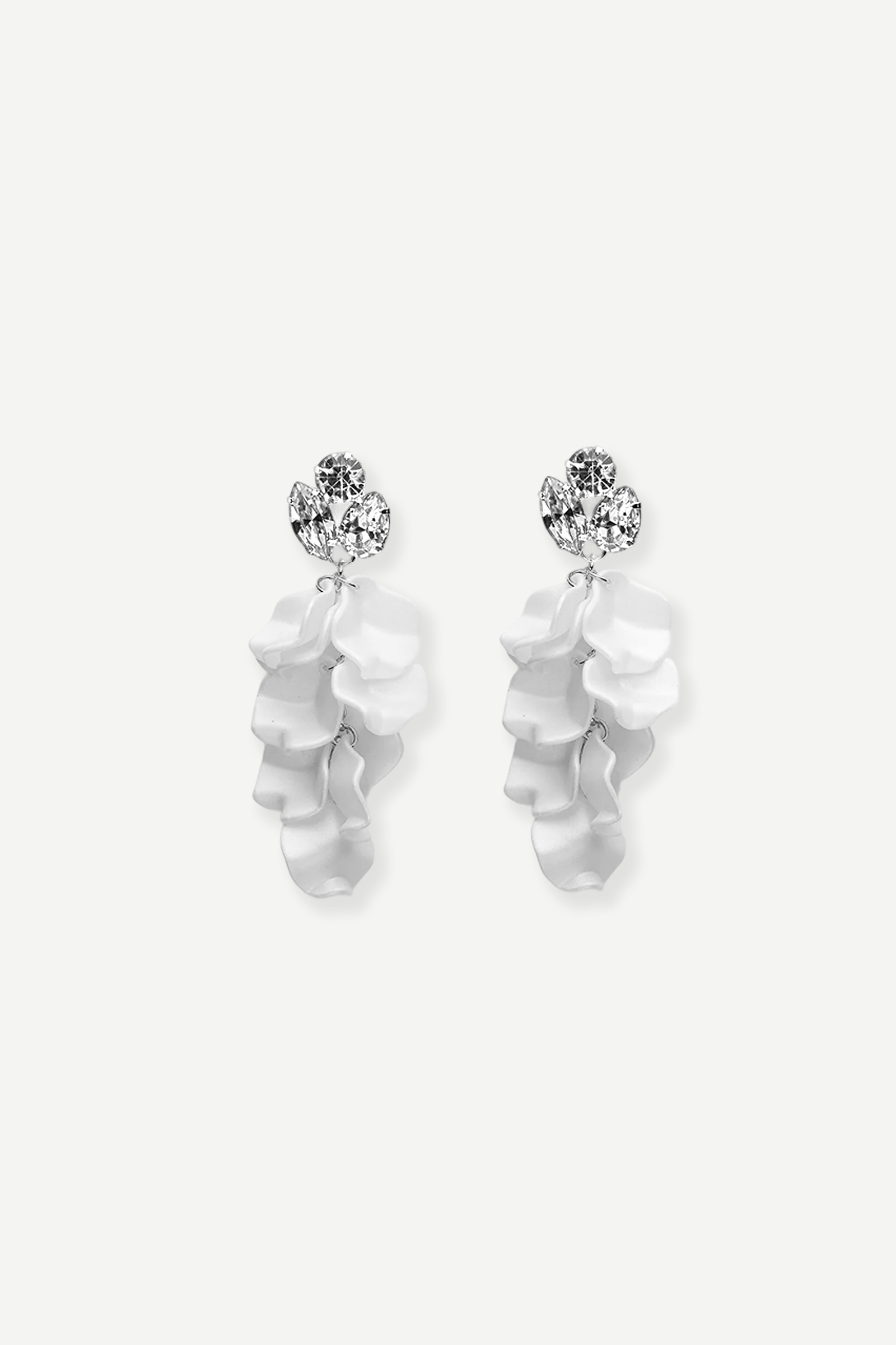 BOW19 Leaf Stone Earrings Offwhite