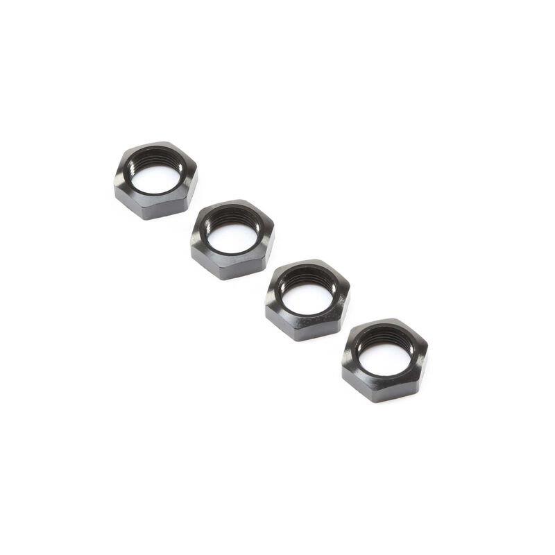 LOSI Wheel Nuts, Black (4): Super Baja Rey