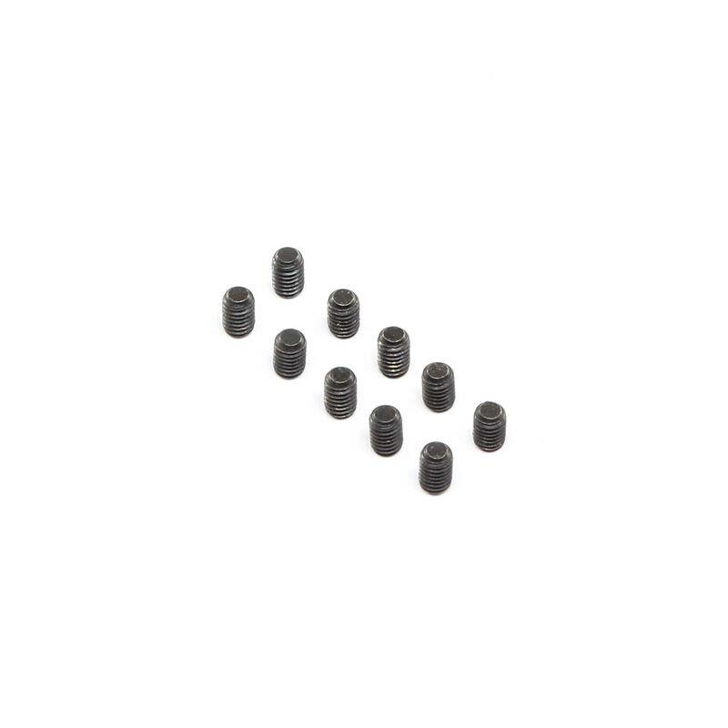 LOSI Set Screws, Steel, Black Oxide, Flat Point, M4 x 6mm (10)