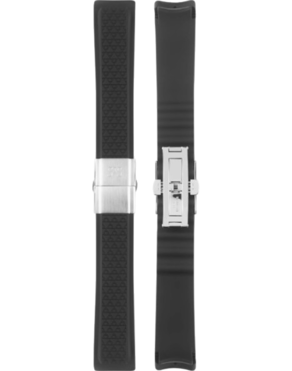 202821 Svart gummiband med viklås till Sjöö Sandström Royal Steel Chronograph 40, Nya generationen