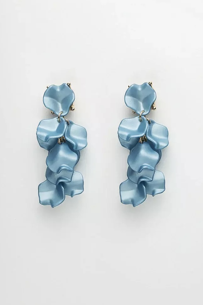 Bow 19 - Leaf  Earrings Mini Denim Blue