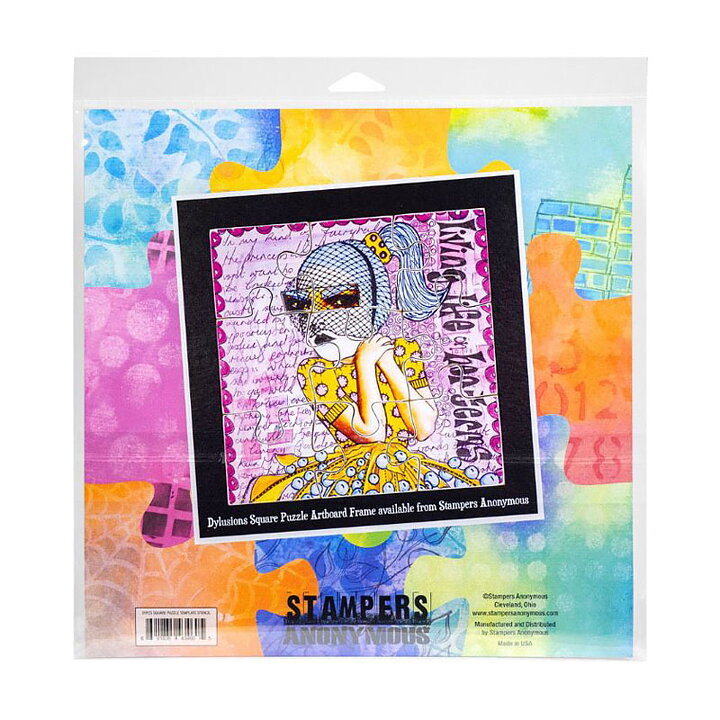 Stampers Anonymous 12x12 Template Stencil - Square Puzzle