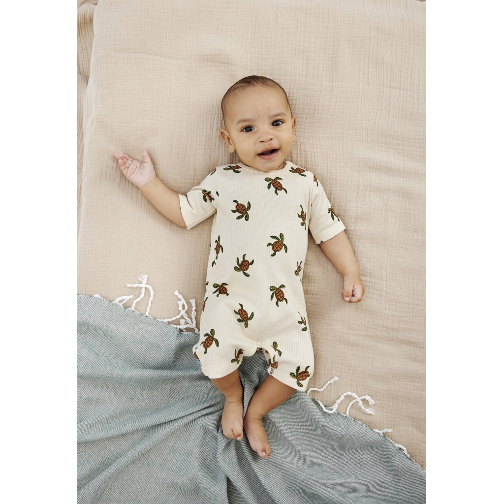 TNSBOwen SS Rib Jumpsuit White Swan AOP - 3