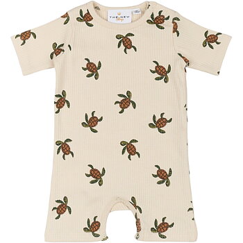 TNSBOwen SS Rib Jumpsuit White Swan AOP
