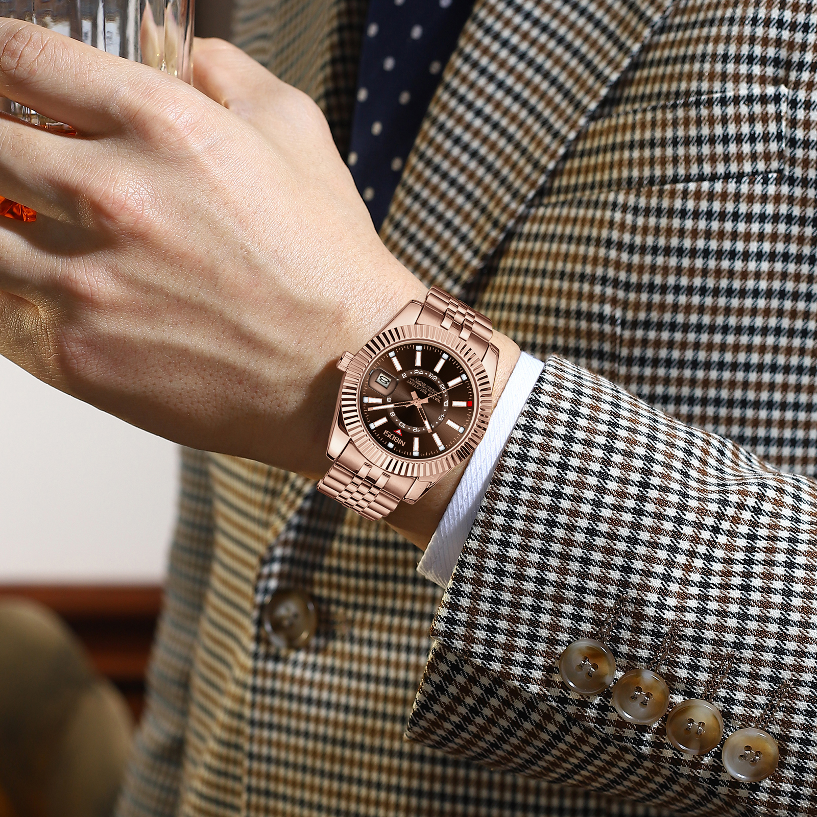 Nibosi Montclair Rose Gold Brown - 6