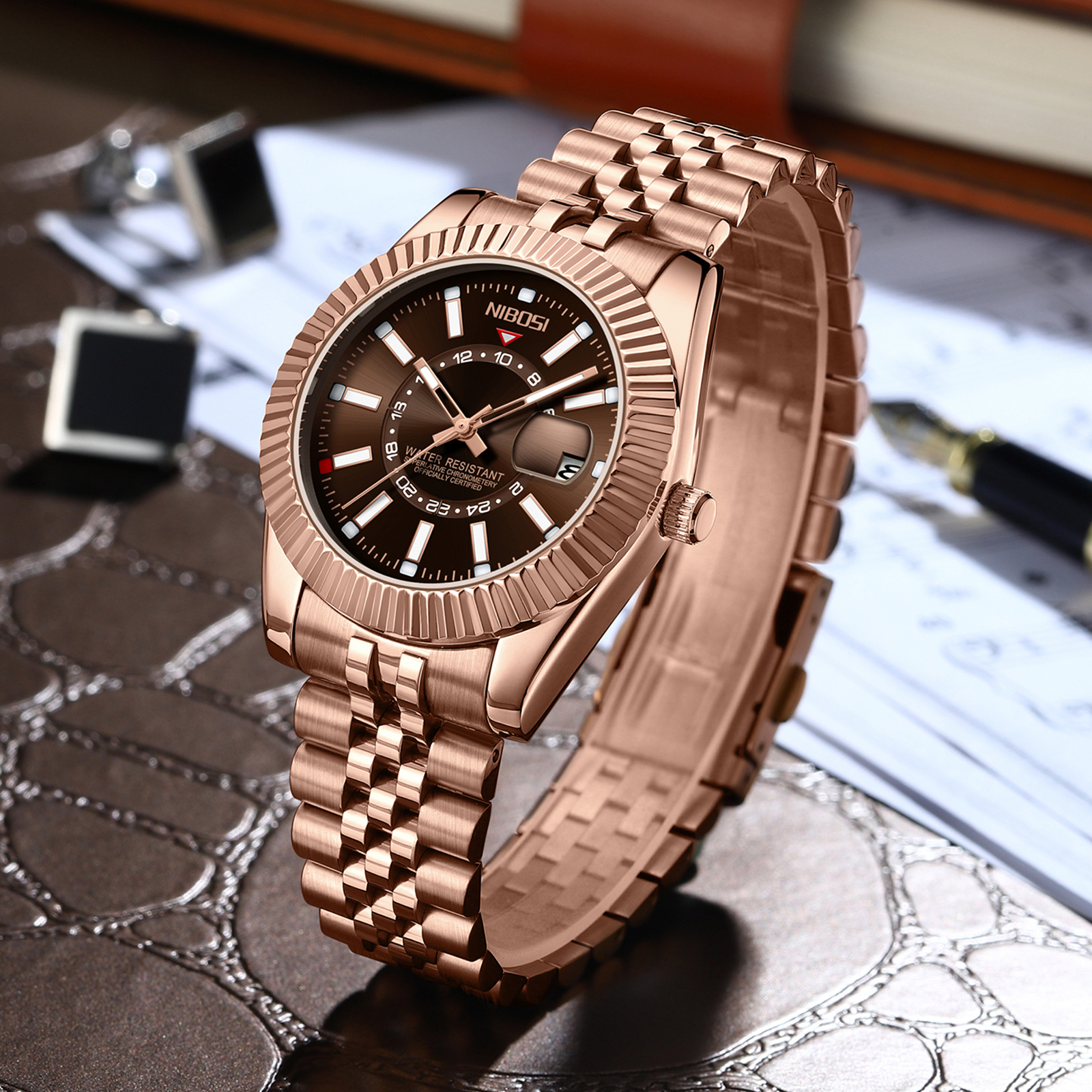 Nibosi Montclair Rose Gold Brown - 5