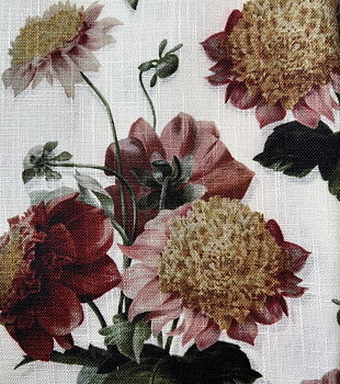 Gardinkappa Rosa Dahlior shabby chic lantlig stil