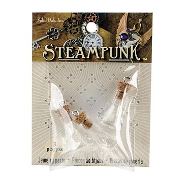 Solid Oak Steampunk Glass Accents - Erlenmeyer Flasks