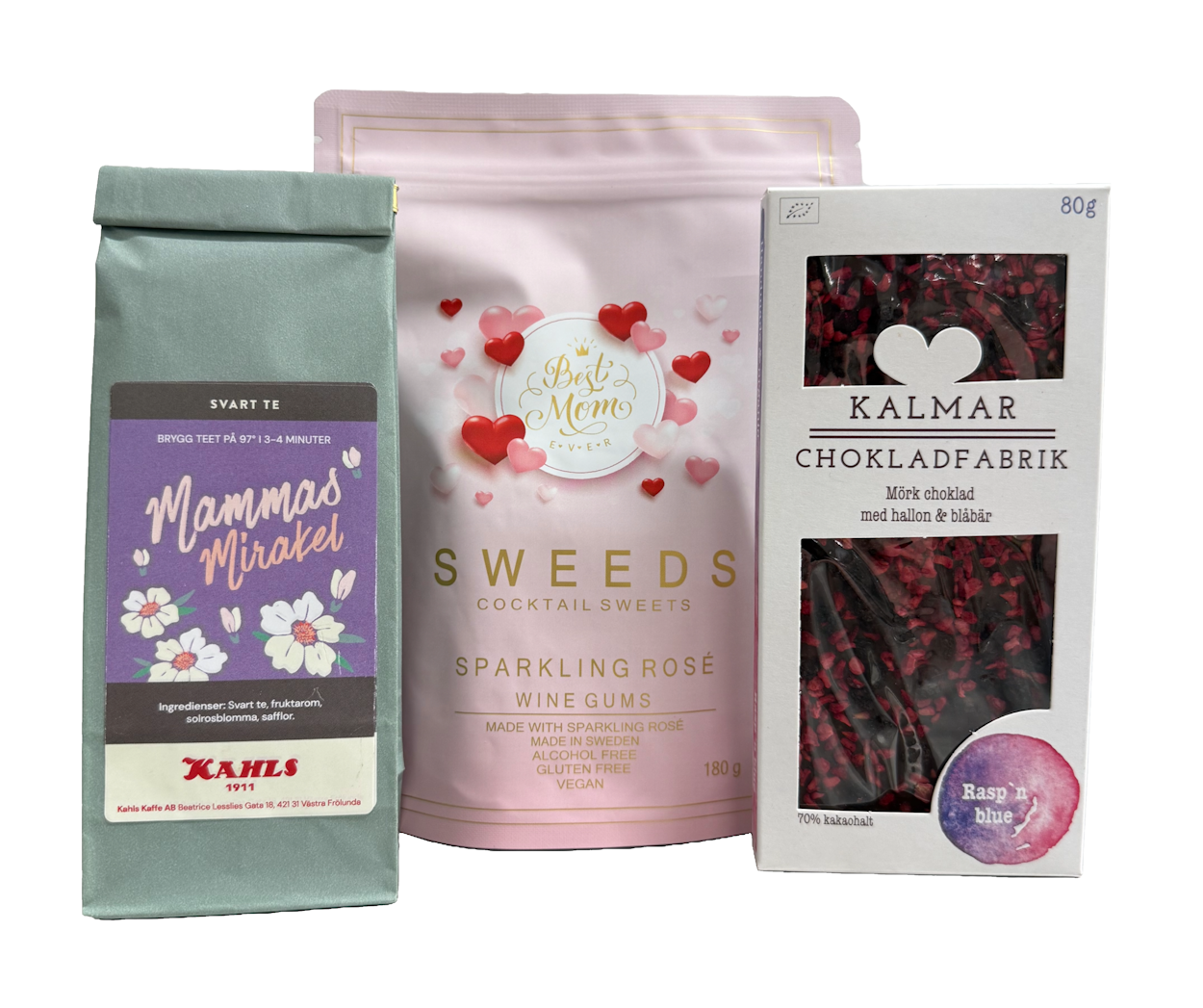 Mors Dag present med Choklad, Vingummi & Te