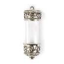 Solid Oak Steampunk Glass Pendant - Large Vial