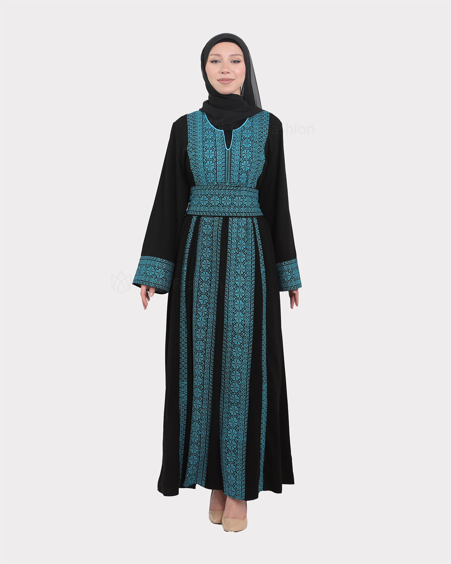 Traditional Abaya - Palestinian Thobe - Blue - 4