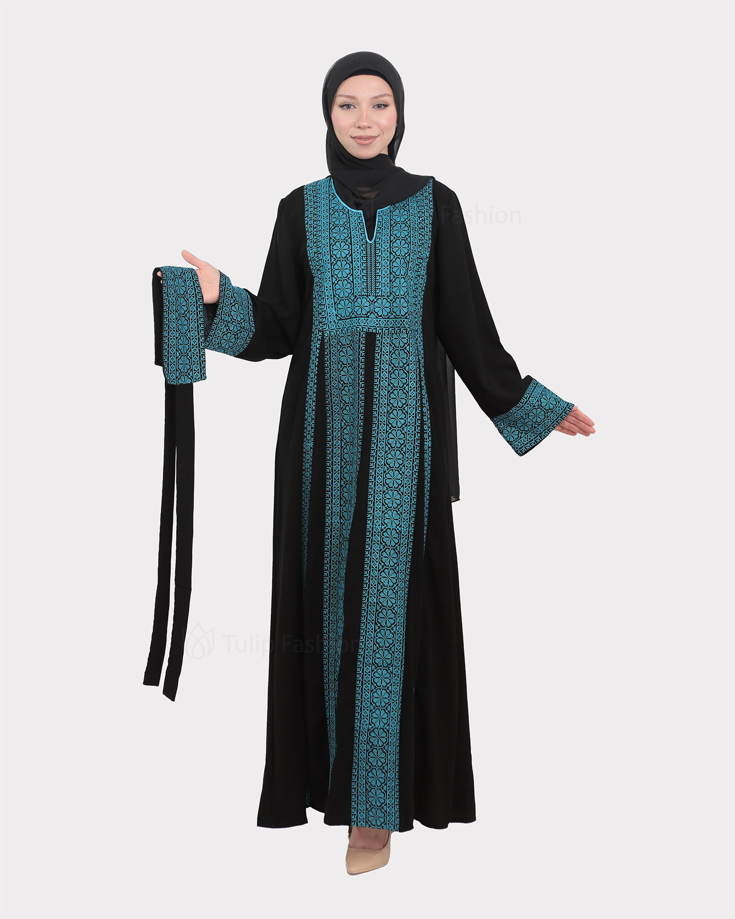 Traditional Abaya - Palestinian Thobe - Blue - 2