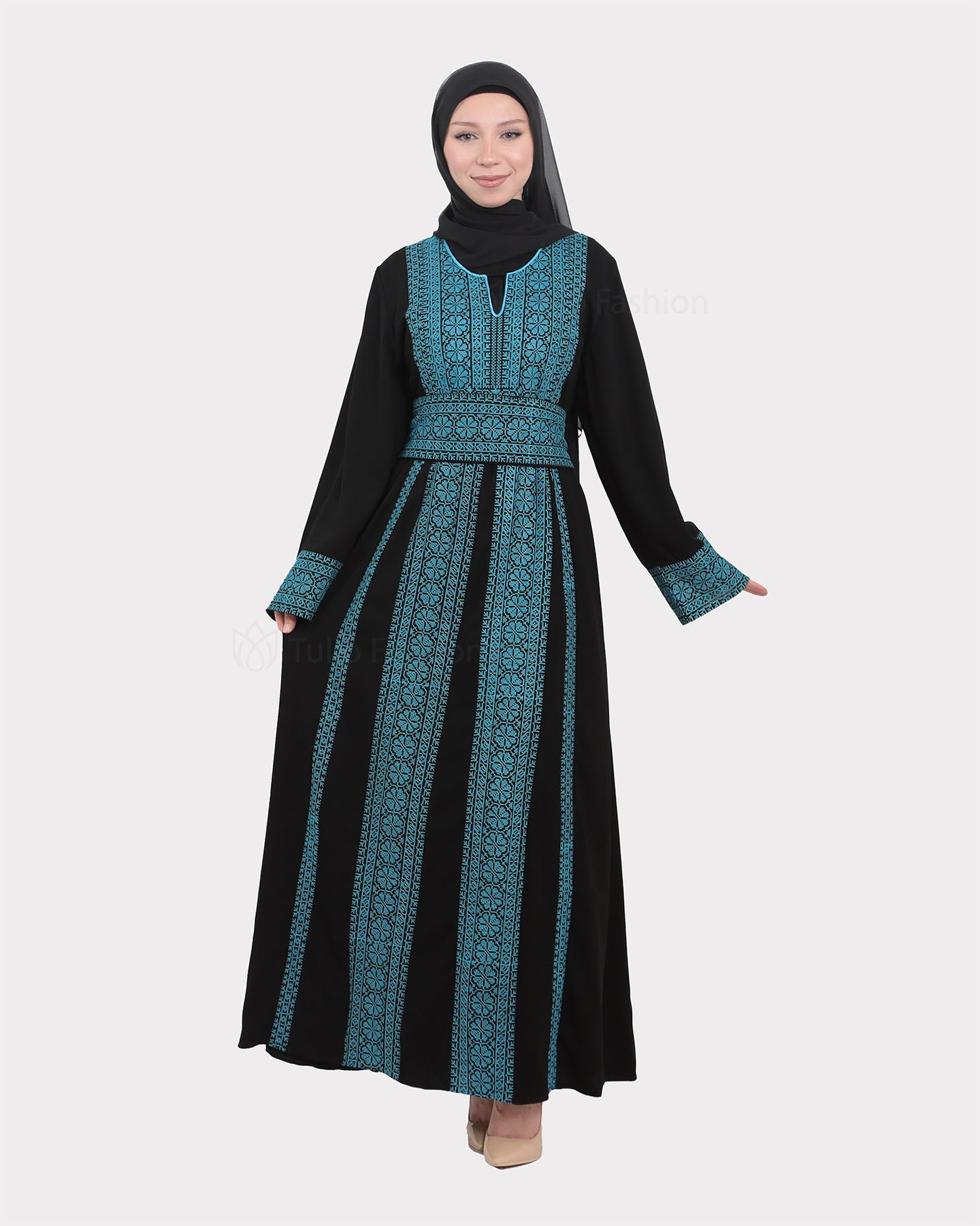Traditional Abaya - Palestinian Thobe - Blue - 3